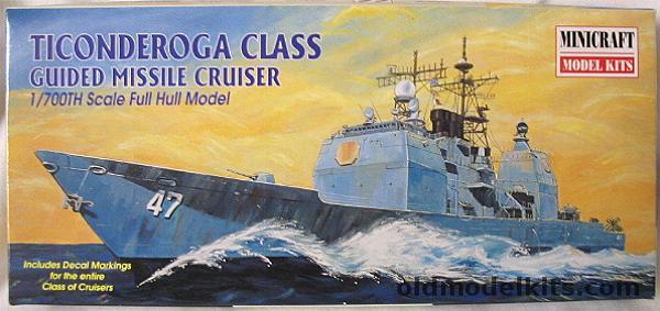 Minicraft 1/700 Ticonderoga Class Guided Missile Cruiser - With Decals for Ticonderoga-Yorktown-Vincennes-Valley Forge-Thomas S. Gates-Bunker Hill-Mobile Bay-Antietam-Leyte Gulf-San Jacinto, 11310 plastic model kit